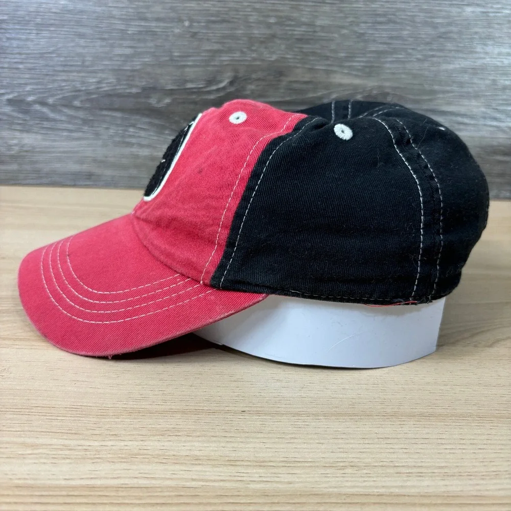 Vintage Nike Hat Cap Strap Back‎ Kids Red Black Basketball Adjustable Boys